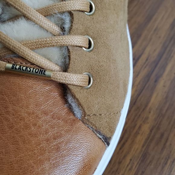 Blackstone QL48 Genuine Shearling Lined High Top Sneaker EU 37 US 7 Rust Brown - Picture 4 of 12